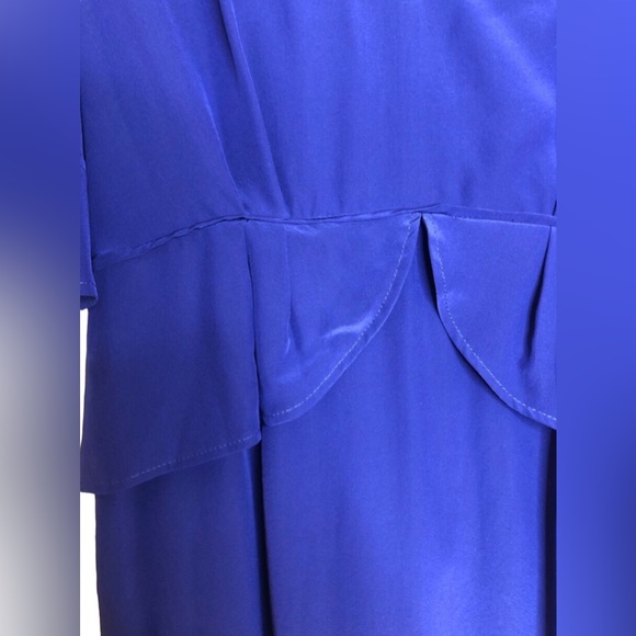 Stella McCartney Royal Blue 100% Silk Short Sleeve Mini Dress Size 42 IT/ US 8 - Picture 3 of 12